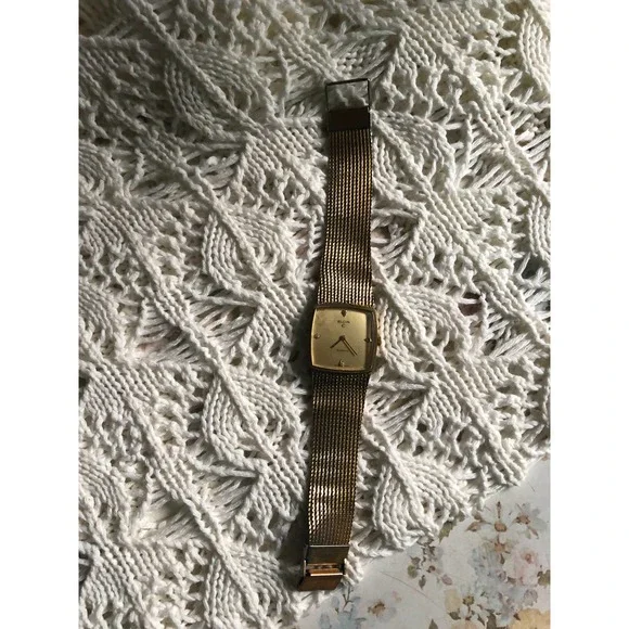 Vintage Elgin Gold Tone Mens Wrist Watch with Duchess Watch Band - For Parts